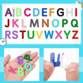 SEPGLITTER 300pcs Felt Letters Stickers, Self-Adhesive A-Z Alphabet Letters Felt Stickers for Kids DIY Preschool Classroom Craft First Communion Birthday Party Decorations