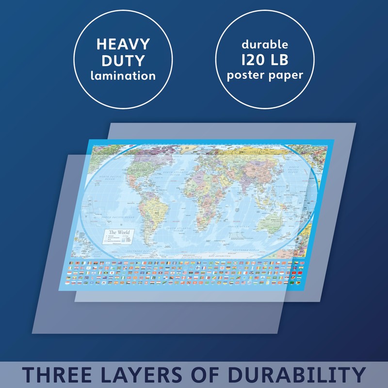 Equal Earth World Map Poster - map design shows continents