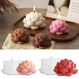 2 Pack Lotus Flower Soap & Candle Mold - Silicone 3D Molds for Candy & Home Decor - Resin Casting & Making Molds