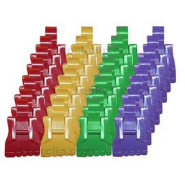 Amazing Sock Clip Sock Holder, Made in U.S.A. Laundry Time Saver, Washer-Dryer Safe, Rainbow Color Assorted 32 Clips, (8 Each of 4 Colors)