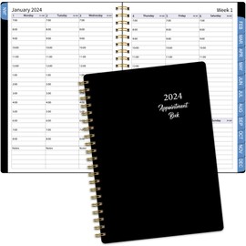 2024 Diary A5 Week to View - Diary 2024 Weekly & Monthly Appointment Planner,Jan-Dec,Monthly Tabs,30 Minute Intervals.Boost Productivity and Stay Organized