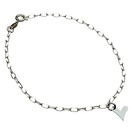 Necklaces by Joyful Creations Sterling Silver Tiny Flat Heart Charm Bracelet Anklet Italy Adjustable 7.5"