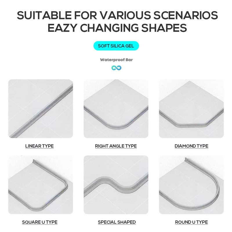 Hi-Na 3ft/5ft/6ft/8ft10ft Collapsible Shower Threshold Water Dam Watei Barrier for