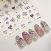 1 Sheet Purple Flower Nail Stickers, Bow Bouquet Nail Design