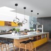 Vloitgol Black Led Pendant Light Fixtures,6000K Cool White Modern Pendant