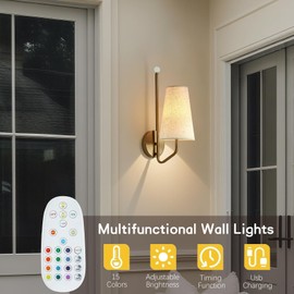 MHSNL Wireless Wall Sconces,Gold Battery Powered Wall Sconce,adhesive wall light,Scones Lighting,Rechargeable Wall Lights for Living Room,decorative wall lamp for Corridor,Bedside Lamps Bedroom 1 Pack