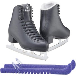 Jackson Ultima Classic JC552 Mens/Boys Figure Ice Skates, Medium Width, Mens Size 7 Bundle with Skate Guards