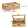 IGNPION Rattan Decorative Box with Lid, Woven Shelf Storage Basket