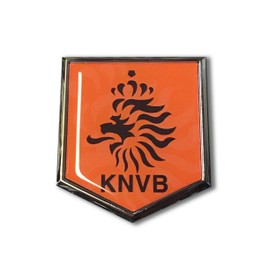Holland KNVB Flag Chrome Emblem Proud Car Shield Domed Sticker 3D 2"x 2.25" Dutch Netherlands Amsterdam Roterdam Oranje