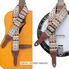 Nefelibata Banjo Strap 2" Wide Full Grain Leather Jacquard Embroidered
