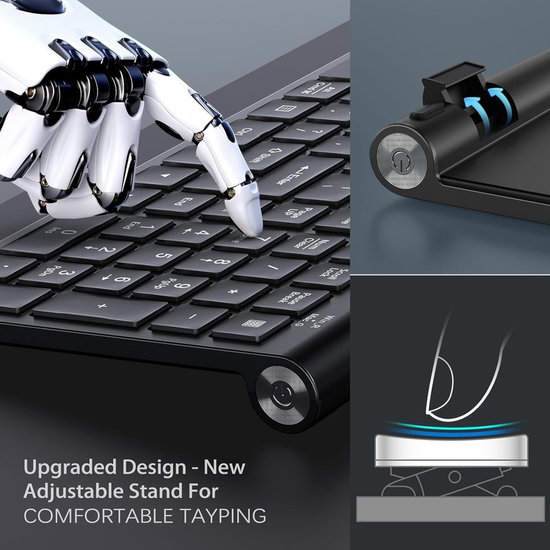 JOYACCESS Upgraded 2.4GHz Wireless Keyboard Mouse Combo, Ergonomic and Dustproof