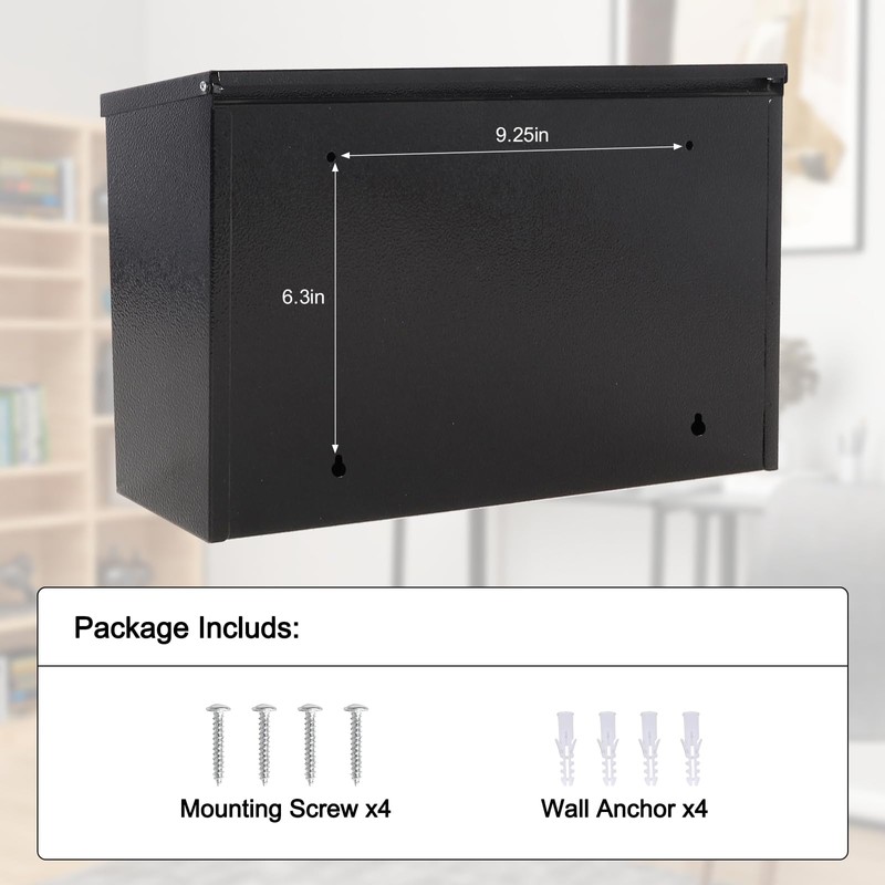 Wall-Mount Mailbox for Outside,Galvanized Steel Metal Post Box,Large Capacity Mail