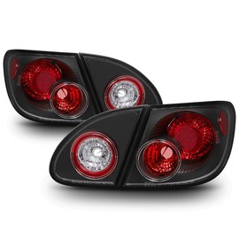 ACANII - For Black 2003-2008 Toyota Corolla Tail Lights Brake Lamps Taillights Taillamps Left+Right 2004 2005 2006 2007