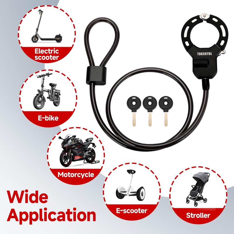 TOKCKYBL Heavy Duty Scooter Lock - 140cm x 13.5mm Anti-Theft