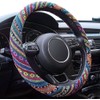 Boho Steering Wheel Cover Elastic Microfiber for Women, Universal Fit