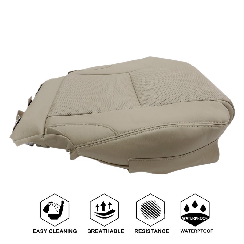 NLQR Front Driver Side Bottom Replacement Seat Cover Tan Microfiber