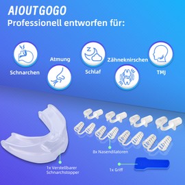 Anti Schnarch Schnarchstopper,Einstellbar Schnarchen Stopper gegen Schnarchen mit 2 Stile 8 Größen Nasenspreizer,Wiederverwendbares Anti Snoring für Herren und Damen-Transparent