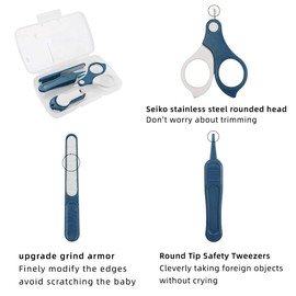 JOCXZI 1 Set Baby Nail Set 4-in-1 Baby Nail Clippers Nail Care Set Manicure Set with Baby Nail Clippers, Nail Scissors, Baby Manicure Set and Pedicure Set for Newborns, Infants, Toddlers