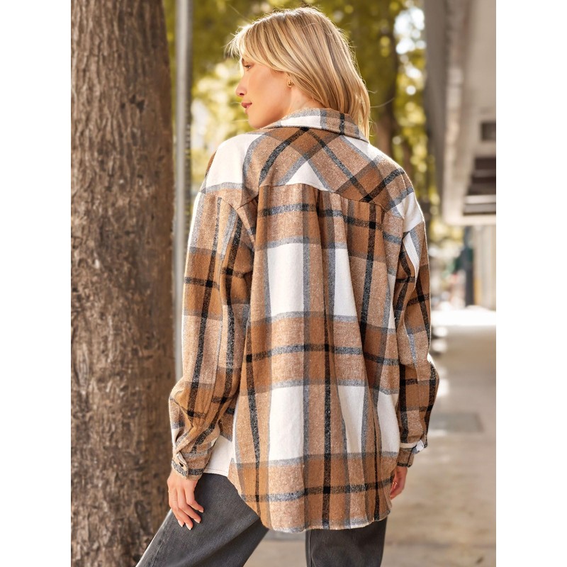 AUTOMET Womens Fall Outfits Fashion Clothes Shackets Flannel Plaid Button