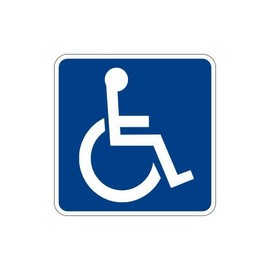 Handicap Access ADA Sticker Vinyl Decal (2 Pack) - Full Color Printed - (Size: 5" Color: Blue/White) - for Windows, Walls, Bumpers, Laptop, Lockers, etc.