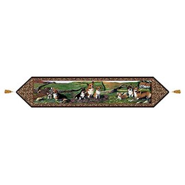 Gone Doggin Pembroke Corgi Table Runner - Exclusive Dog Lover Gifts in Tapestry Multi-color