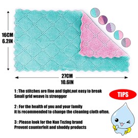 Paño de limpieza de microfibra – Paquete de 45 toallas de cocina – Toalla de microfibra de doble cara – Suministros de limpieza de polvo y suciedad para limpieza de coches de cocina – 10 x 6 pulgadas