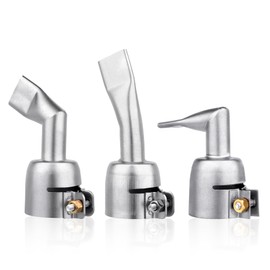 SWIGRANCE Hot Air Welding Nozzles 3Pcs/Set (Straight, 90 Degree and 120 Degree), Stainless Steel 20mm Mouth Width Flat Welding Tip Nozzle Replacement for Hot Air Plastic Welder Heat Gun
