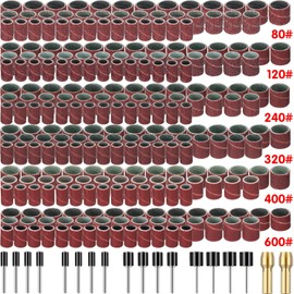 890 Pieces Sanding Drum Set for Drum Sander Include 864 Pieces Sanding Drums with 24 Pieces Drum Manrels 2 Pcs Self Tightening Drill Chuck