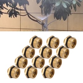 Bonbela 20pcs Brass Mist Nozzles 1/2 Inch Adjustable Dust Removal Cooling Atomizer Nozzles for Lawn Garden