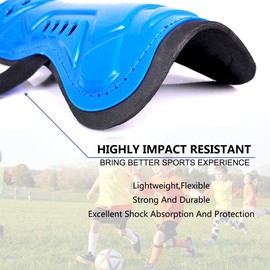 Espinilleras de fútbol juvenil para niños, equipo de protección de pantorrilla, equipo de fútbol, espinilleras, mangas de protección para niños, niñas, jóvenes, niños pequeños, adolescentes, adultos (azul, S 3'3 - 3'9)