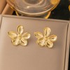 DIAMANTIO Elegant 18k Gold-Plated Floral Stud Earrings for Women –