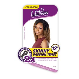 Sensationnel Crochet Braids Lulutress 2X Pre-Looped Skinny Passion Twist 12" (1-PACK, 2)