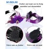 MYSEUNI 2025 Purple Masquerade Mask with Feathers for Couple -