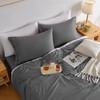 Full Size Bed Sheets Set, Grey Cooling Hypoallergenic Microfiber Double