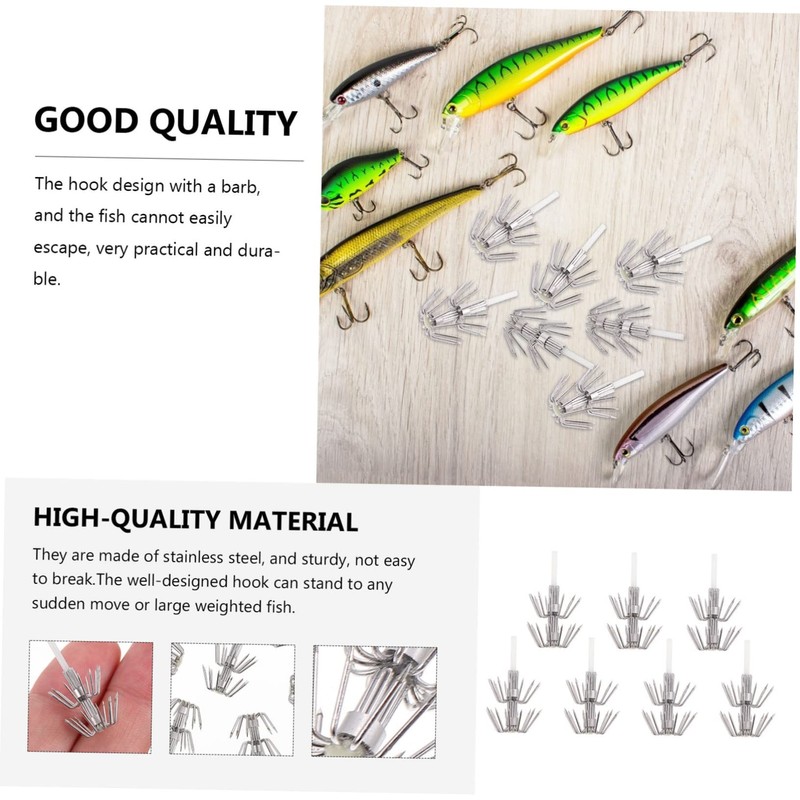WOONEKY Night Fishing Essential Pcs Stainless Steel Umbrella Hook Fluorescent