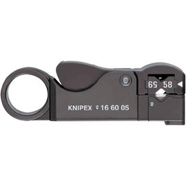 KNIPEX coaxial cable stripper 16 60 05 Knipex 16 60 05 Sheath: Ø 12 mm, shield: 4 mm in diameter 16 60 05