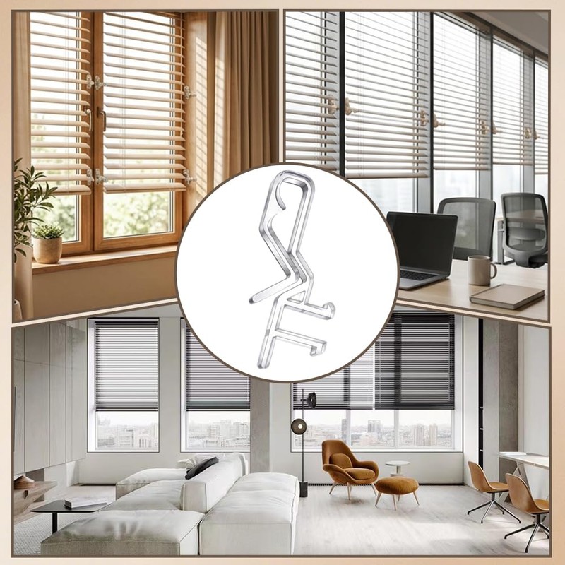 10PCS Valance Clips, Transparent Plastic Window Blind Clips, Hidden Channel