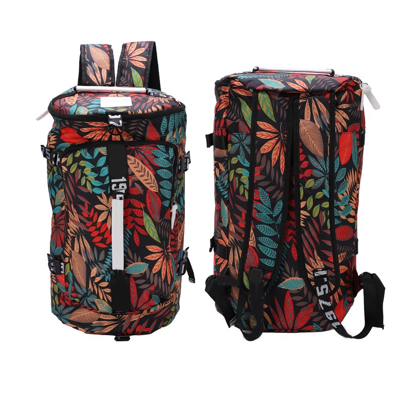Printed Backpack Polyester Large Capacity Multifunctional Outdoor Leisure Travel BagRed