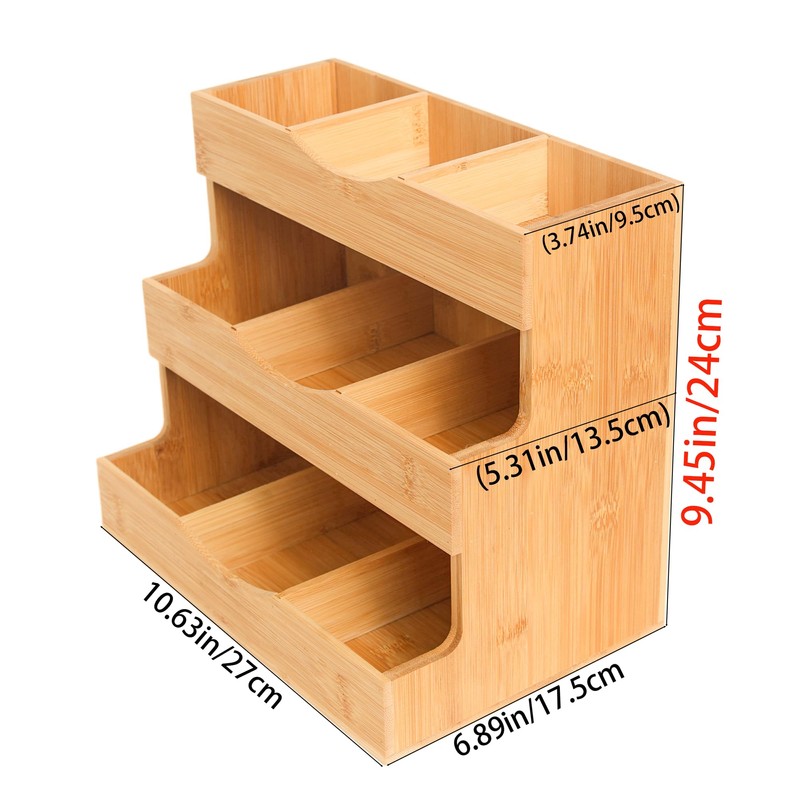 Ninebendstreams Wooden Tea Bag Organizer with Compartments