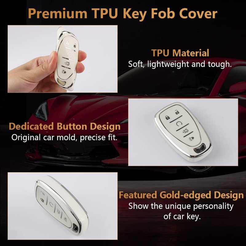 LECART TPU Smart Key Case for Chevy Equinox Accessories Malibu