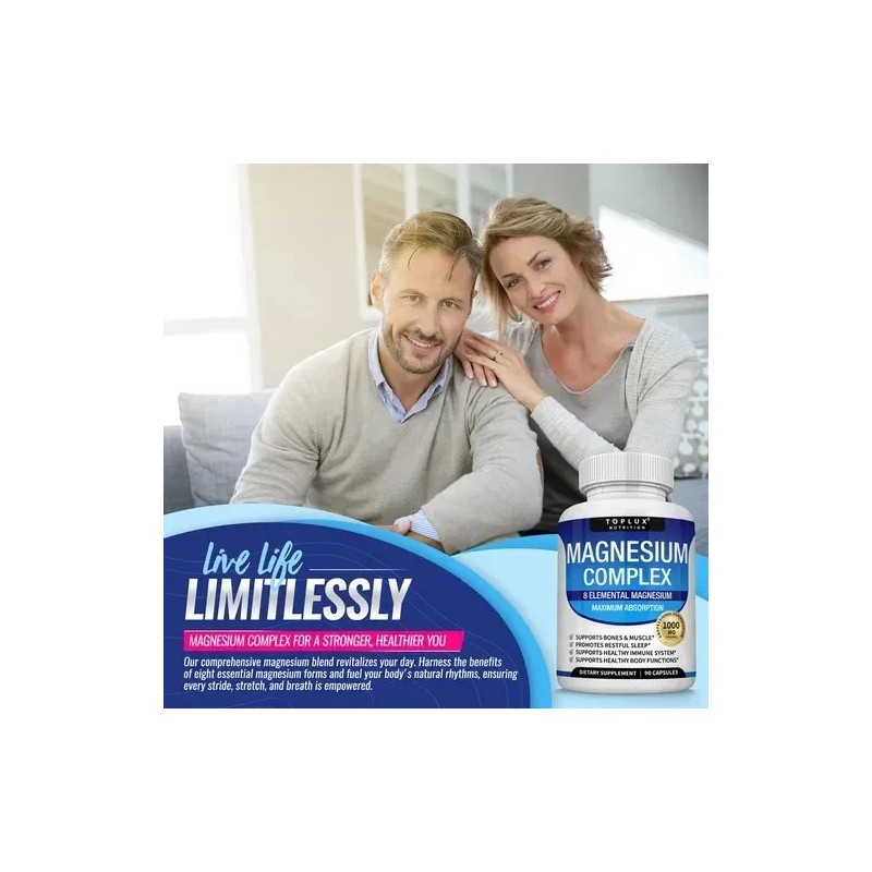 2pcs Magnesium Complex & Essentialmagnesium Fitness Edible Sin Sabor