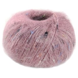 LANA GROSSA Natural Superkid Tweed Fine Lace Yarn Made from 60% Superkid Mohair with 30% Silk, 7% Cotton, 3% Polyester and Delicate Tweed Nubs, 25 g Wool for Knitting and Crocheting, 200 m Yarn
