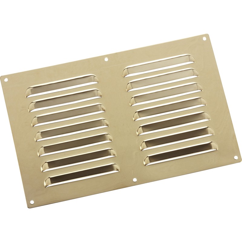 MAP Vents 956-27 Metal Louvre Vents, Brass, 9" x 6"