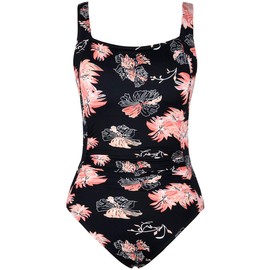 Hilor Women's One Piece Swimsuits Shirred Tank Swimwear Vintage Tummy Control Bathing Suits Chrysanthemum 8