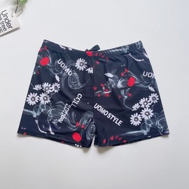 a967 Men's Plus Size Anti-Embarrassment Swim Trunks Boxer Briefs 2023 New Collection Set Plus Size (Recommended 70.00 Kg-90.00 Kg)/White Coconut Tree 10ea