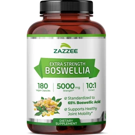 Zazzee Extra Strength Boswellia 10:1 Extract, 65% Boswellic Acid, 180 Vegan Capsules, 6 Month Supply, Boswellia Serrata, Joint Comfort, Mobility & Flexibility Support, Non-GMO, Made in the USA