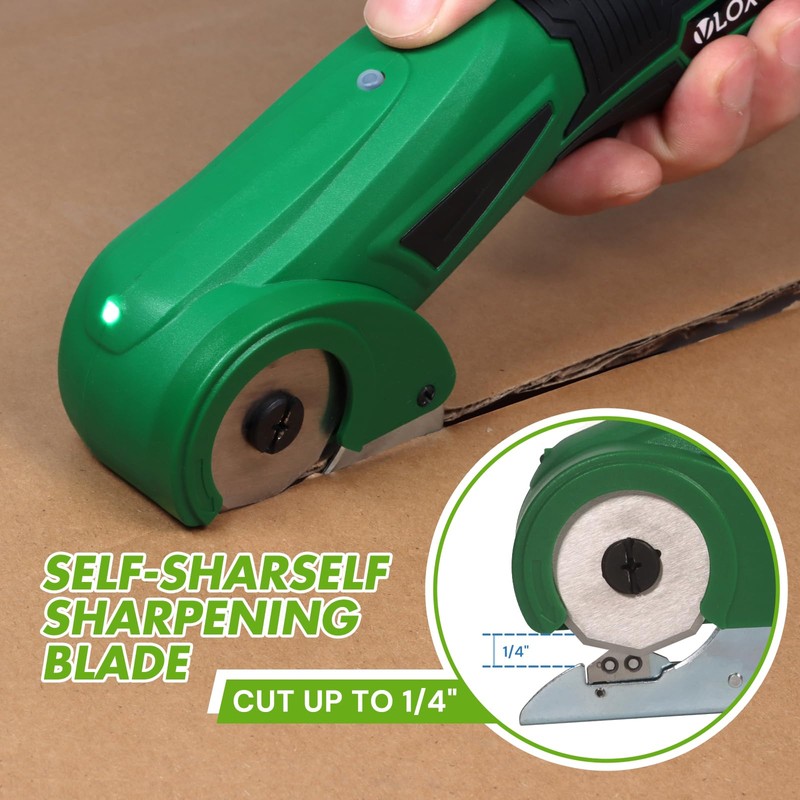 VLOXO Cordless Electric Scissors Upgraded, 4V Electric Cardboard Cutter Rechargeable