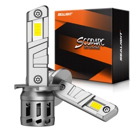 SEALIGHT H1 Bulbs 2024 Newest, 20000LM 6500K H1 Light Bulbs Fog Bulbs with Cooling Fan, 1:1 Mini Size for Powersports ATV/UTV, Plug-N-Play, Pack of 2