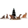 Lemax Deko-Figuren Weihnachtskollektion, 4-teiliges Set, Motiv Waldtiere