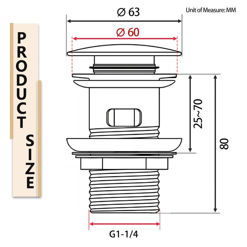 Antfly Drain Fitting Sink with Overflow, Drain Valve, Pop-Up Valve,